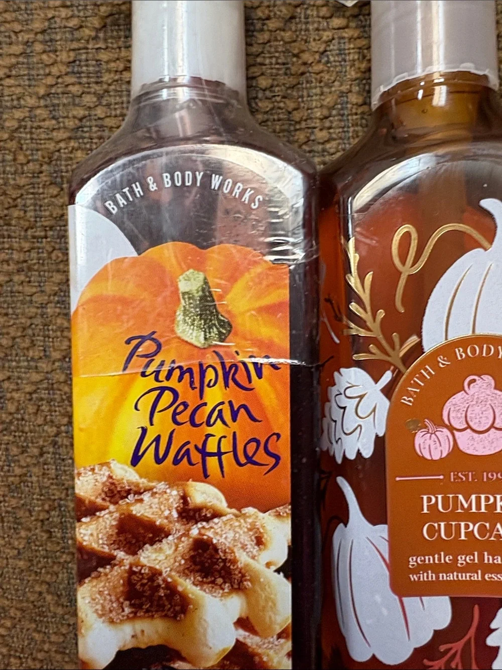 Bath and body works gel soap in pumpkin pecan waffles and pumpkin cupcake